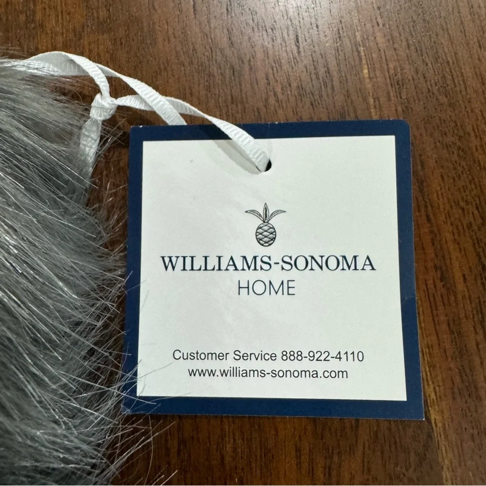 New! Williams Sonoma Home Faux Fur Chevron Pillow Cover 22in x 22in